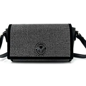 Valentino Orlandi Black Rhinestone Crossbody Bag | Brand New